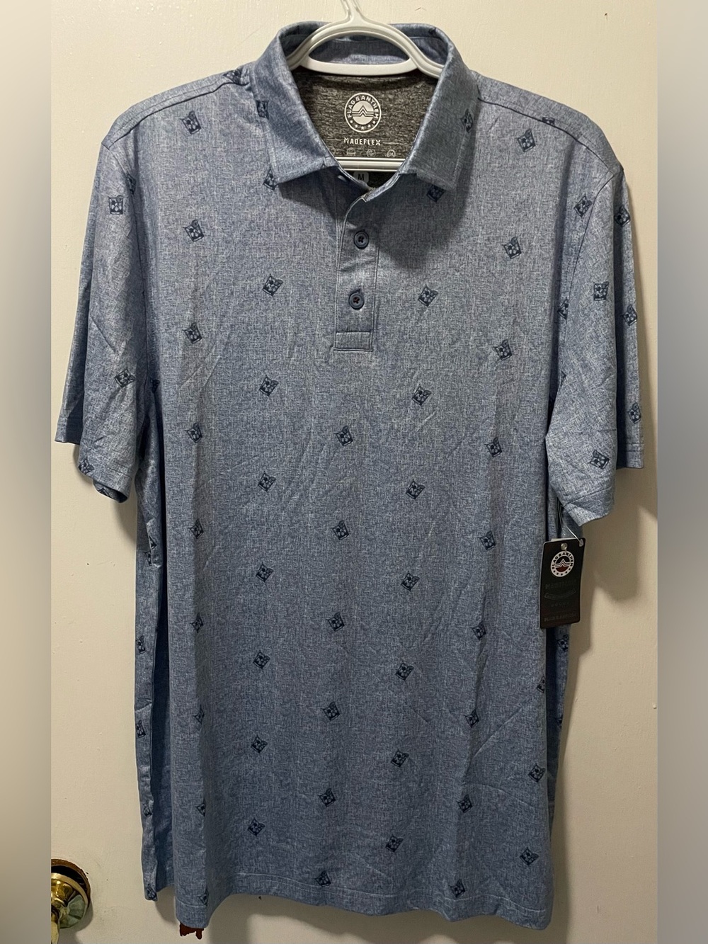 Flag & Anthem MadeFlex Men's Short Sleeve Polo Shirt Navy Combo Size Medium M